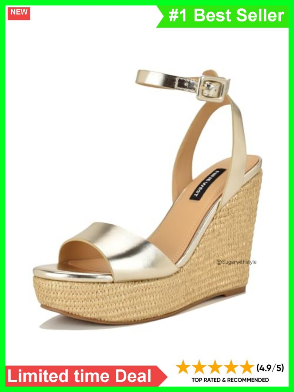 Faux Leather Platform Dress Wedges Open Toe Ankle Strap Buckle